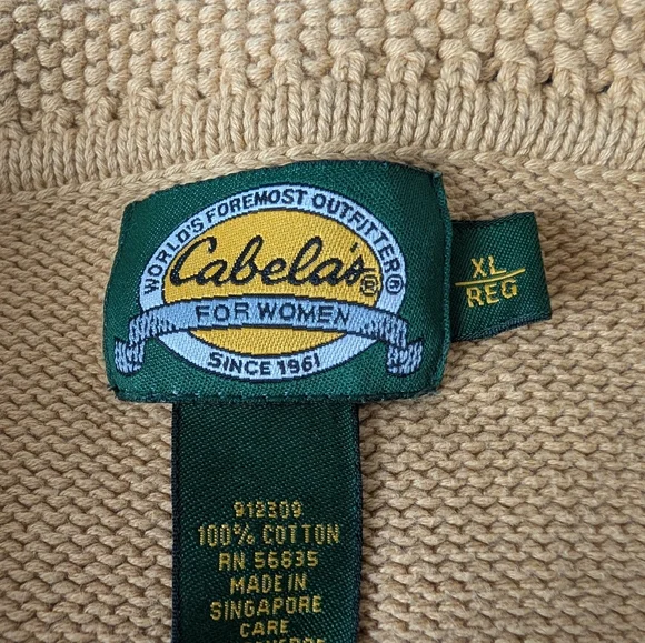 Cabela's Beige Women's Cardigan Sweater 100 % Cotton - Picture 4 of 9